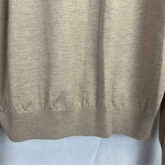 Fairway & Greene Italian Merino Wool Men’s V-Neck Beige Long Sleeve Golf… - Picture 4 of 6